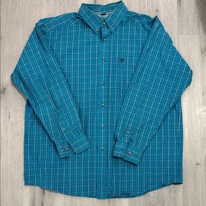 Ariat Pro Series Men's blue Plaid Long-Sleeve Button-Down Shirt